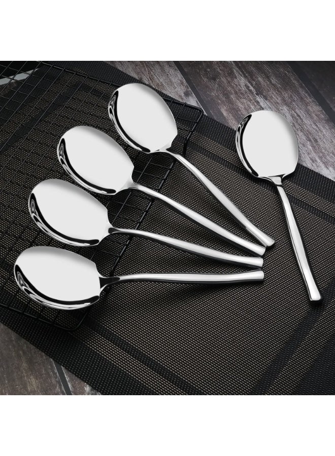 5 قطع الفولاذ المقاوم للصدأ بوفيه خدمة ملعقة، كبيرة خدمة ملعقات الطاولة، الفضة خدمة ملعقات مجموعة - Image 5